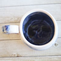 Image 12 of Handmade Pottery Mug with Dripping Blue and White Glazes, 14 Ounce Coffee Cup