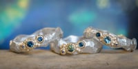 Image 3 of 'saffy trio no.1' - Recycled silver and 9ct ring with sapphires