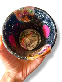 Image 3 of Cats in Space - Intercatlactic Universe of Sparkle and Dreams - Upcycled Terra Cotta Pot w/Stickers