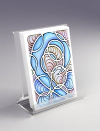 Image 1 of 500+ Postcards - Stained Glass Blue Wave - Postcards To Voters - Full Size