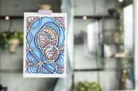 Image 5 of 500+ Postcards - Stained Glass Blue Wave - Postcards To Voters - Full Size