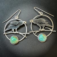 Image 1 of Raven Hoop Earrings
