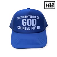 They counted me out. God counted me out (Trucker Hat) Navy blue