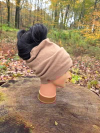Image 1 of Pure Lambswool Ponytail Hat in Camel