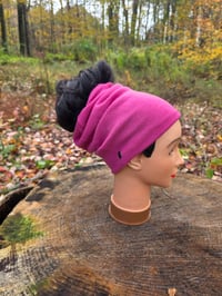 Image 1 of Pure New Wool Ponytail Hat in Berry