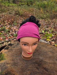 Image 3 of Pure New Wool Ponytail Hat in Berry