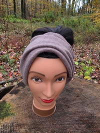 Image 3 of Pure Cashmere Ponytail Hat in Taupe