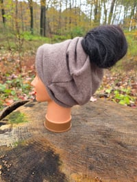Image 2 of Pure Cashmere Ponytail Hat in Taupe