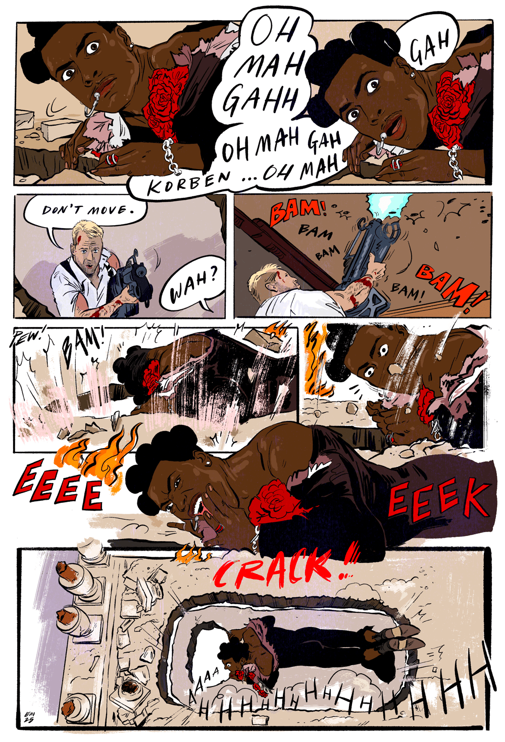 Image of Ruby Rhod "OMG" in The Fifth Element Comic Print