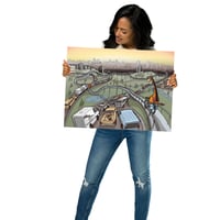 Image 2 of Giraffe Rides To Work Art Print