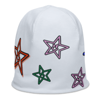 Image 4 of Mean Star Beanie (Gray/Colors)