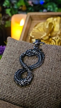 Image 10 of 👑The Armored Kingdom Eternal Coil of the Dragon Necklace - Stainless Steel Pendant & Chain