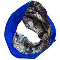 Image 1 of Reversible Cowl Scarf Vivid Blue Camo