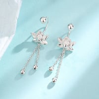 Image 1 of Lotus Drop Earrings