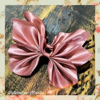 Image 2 of Mauve Satin Butterfly Hairbow 