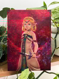 Image 1 of Legend of Zelda - Tears of the Kingdom Evil Zelda and Blood Moon Holographic Print-c6b00421