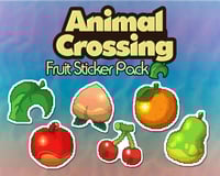 Image 1 of Animal Crossing Pixel Fruit Vinyl Weatherproof Sticker Pack