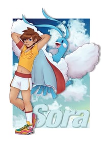 Image 2 of Kingdom Hearts x Pokémon Sora Art Print