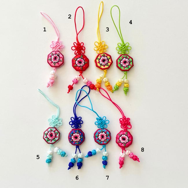 'flower octagon' korean traditional norigae charm