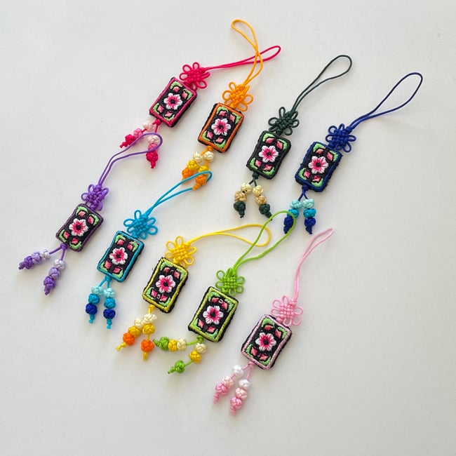 'flower frame' korean traditional norigae charm