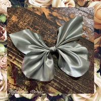 Image 1 of Sage Satin Butterfly Hairbow 