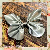 Image 2 of Sage Satin Butterfly Hairbow 