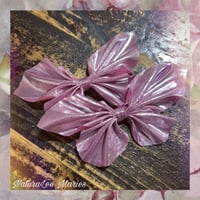 Image 1 of Metallic Pink Butterfly Hairbow 