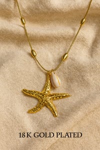Image 1 of Golden Starfish Charm Necklace – 18K Gold Plated