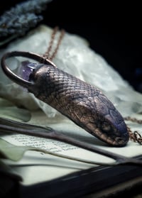 Image 3 of Kingsnake Head and Amethyst Amulet