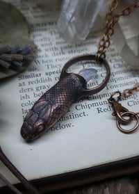 Image 1 of Kingsnake Head and Angel Quartz Amulet