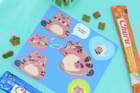 Image 3 of Gluttonous Cat Kiss Cut Sticker Sheet