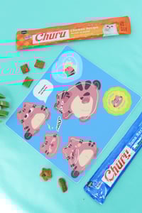 Image 4 of Gluttonous Cat Kiss Cut Sticker Sheet