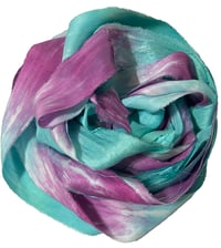 Image 1 of Ready To Ship! 10YD GRAFFITI HAND DYED SARI SILK RIBBON BY COLOR BURST SILK