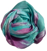 Image 2 of Ready To Ship! 10YD GRAFFITI HAND DYED SARI SILK RIBBON BY COLOR BURST SILK
