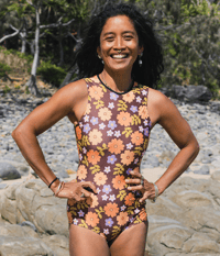 Image 3 of Vintage Onepiece (Vintage Leg) - Orange Flower