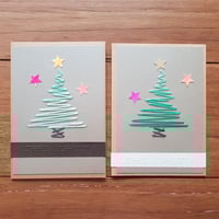 STITCHED CHRISTMAS TREE CARDS