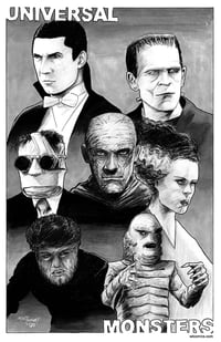 Universal Monsters 11x17 Print