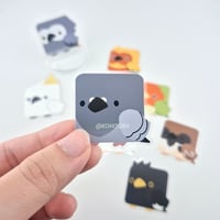 Image 2 of Cube Birds Puffy Keychain & Sticker