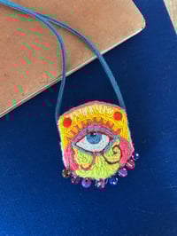 Image 1 of Mini Hand Embroidered Bead Amulet 