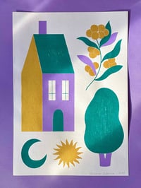 Image 1 of Illustration limitée en sérigraphie A3 - Maison