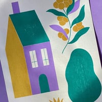 Image 2 of Illustration limitée en sérigraphie A3 - Maison
