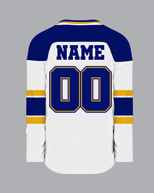 Image of Murphy White & Blue Hockey Jersey