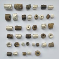 Image 1 of Crinoid fossil cast charms in silver