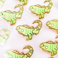 Image 2 of Green Iguana - Tiny Reptile Enamel Pins