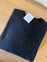 Image 1 of Detroit Embroidered Glitter Black on Black