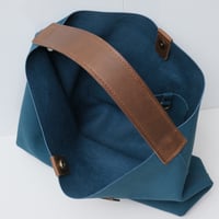 Image 6 of Ode to a Furoshiki in napped oxford blue