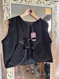 Image 3 of Black Corduroy Pocket Vest, Medium