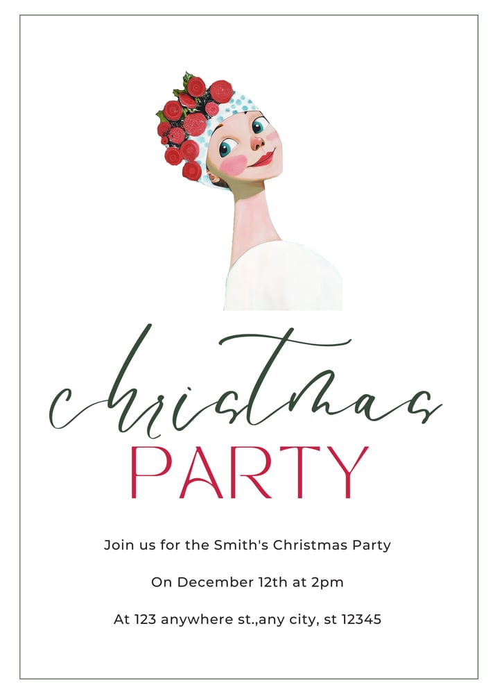 Image of Whimsy Girls Christmas Party Invitation
