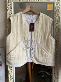 Image 3 of Cream & White Pocket Vest, Large
