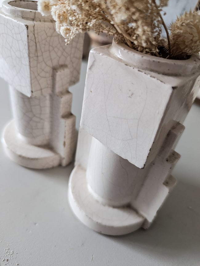 Vases craquelés Art deco